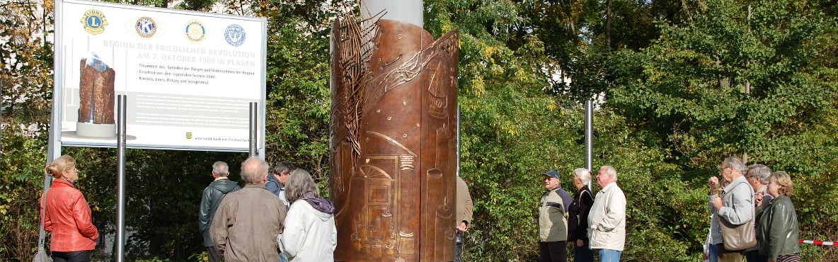 Wende-Denkmal Plauen im Stadtzentrum